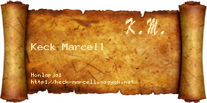 Keck Marcell névjegykártya
